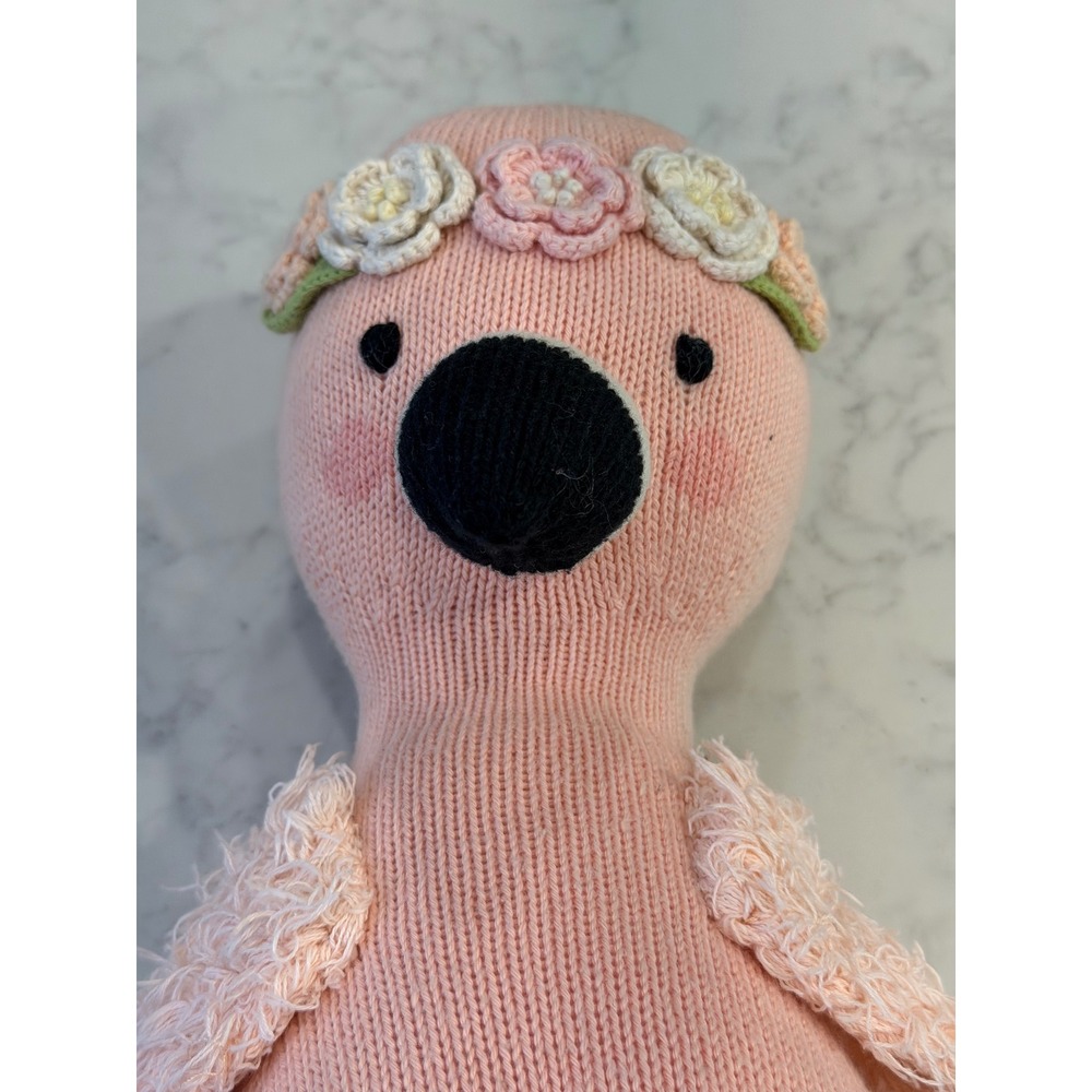 Cuddle + Kind Penelope the Flamingo Regular 20" Hand Knit Plush Doll EUC - Picture 3 of 6